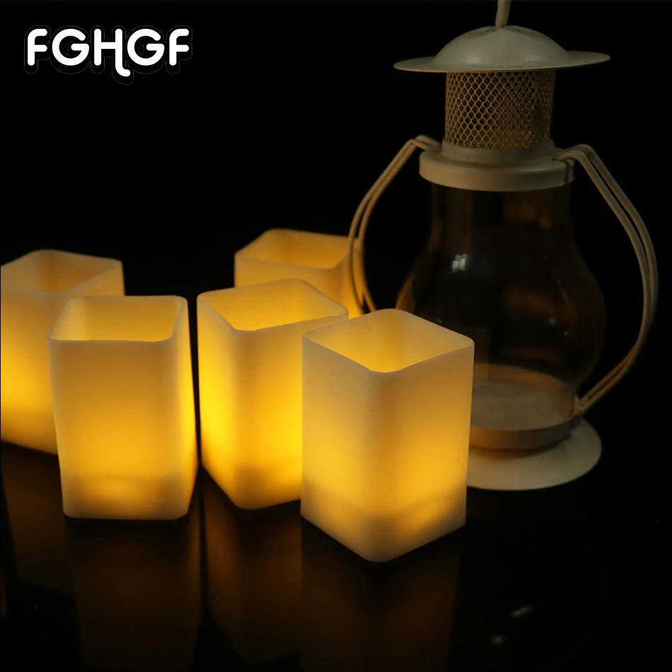 12 шт. украшения дома вечеринок теплый белый/желтый мерцающий светодиод Чай свет с