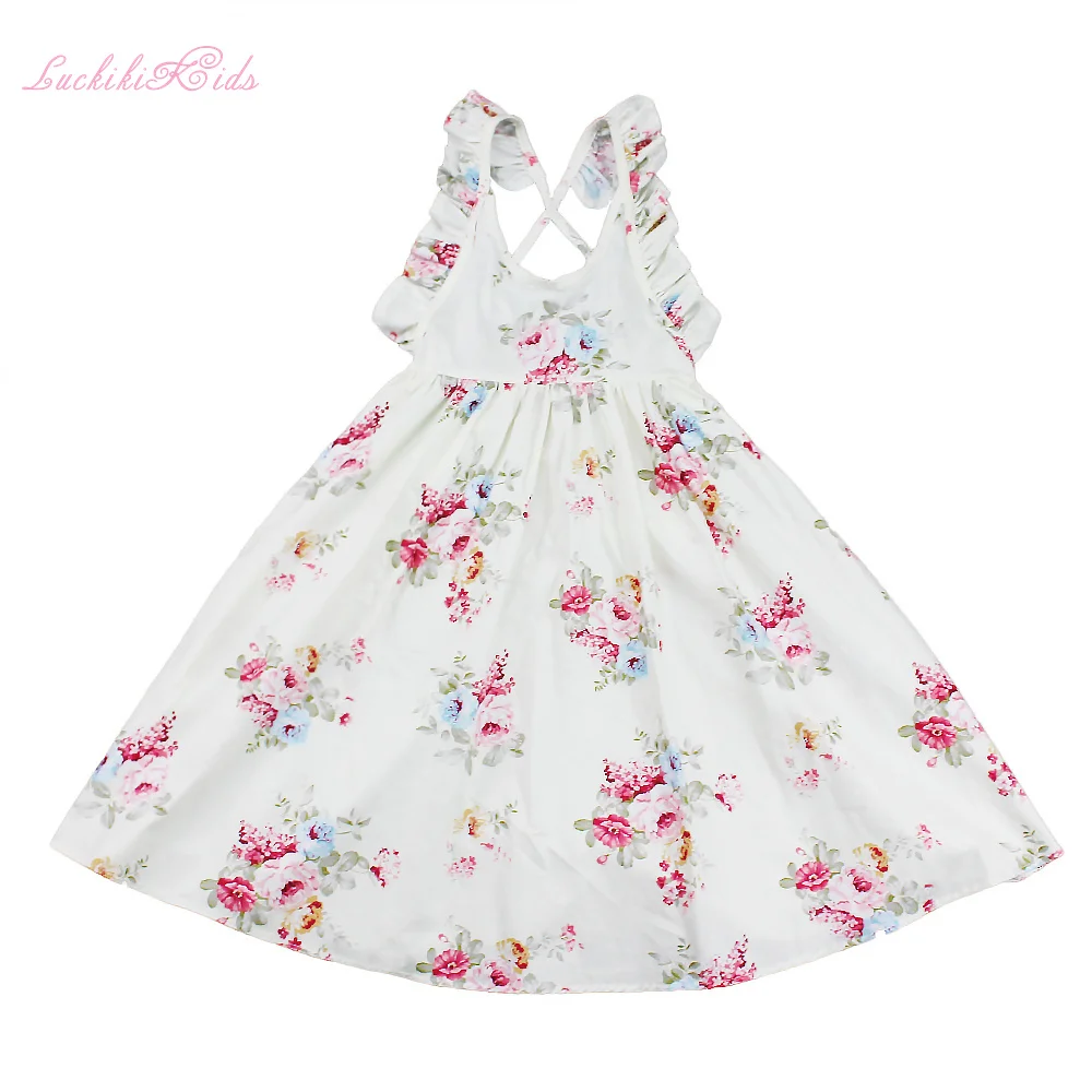 2017 new arrived baby girls cotton printed knee length dress children kids summer style vestidos clothes | Детская одежда и обувь