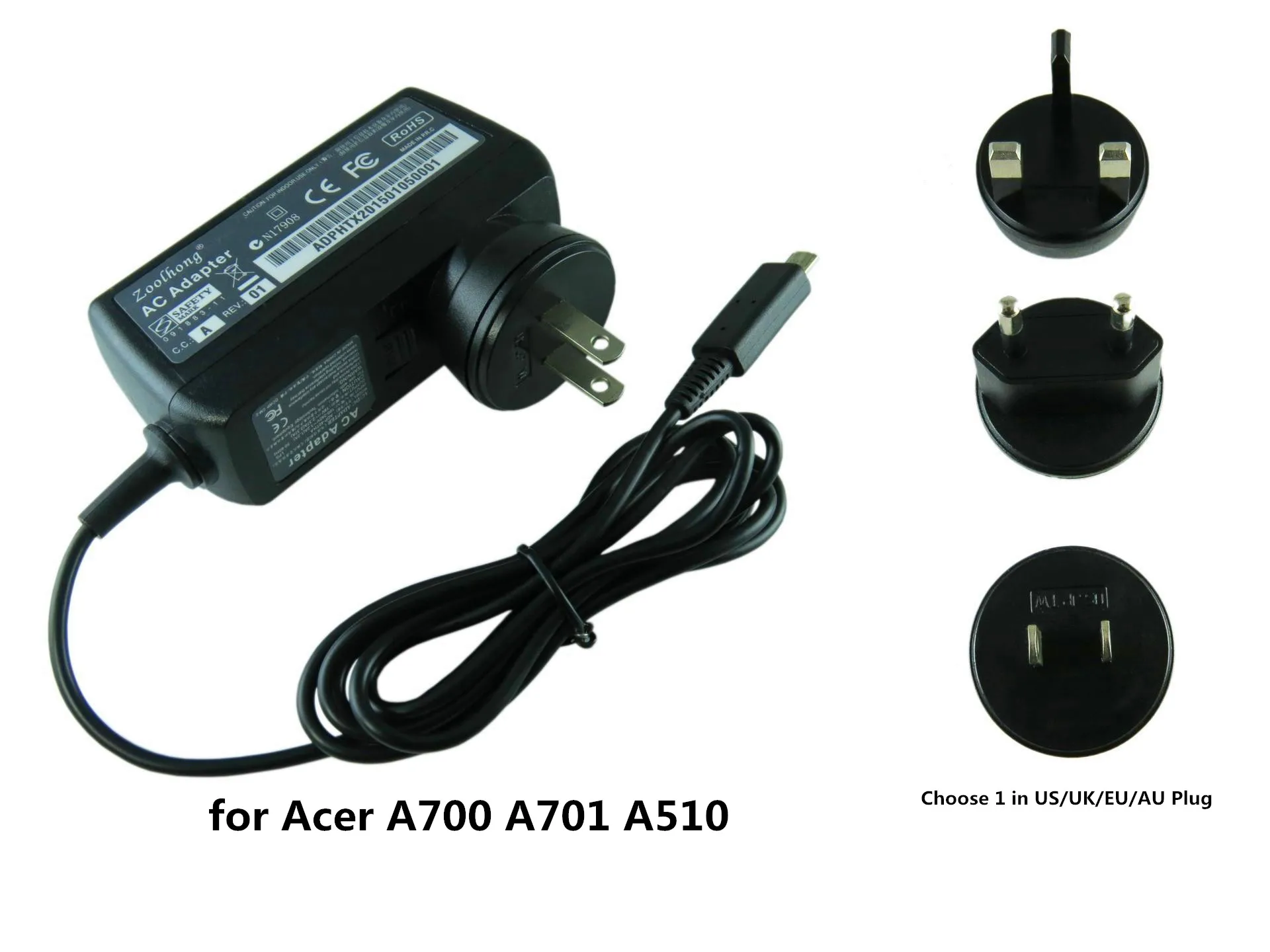 18W Laptop AC Power Adapter Charger For Acer A700 A701 A510 US/UK/EU/AU Plug 12V 1.5A|ac power adapter charger|power chargerac charger |