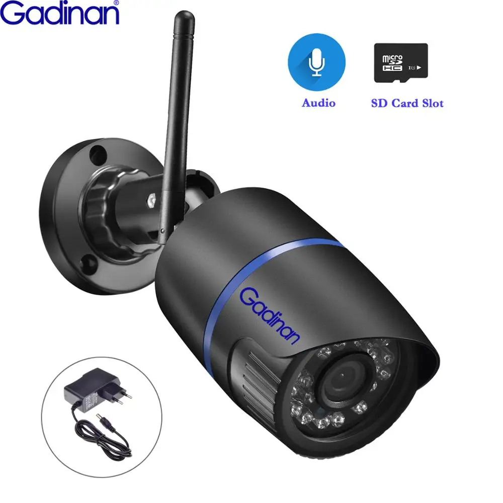 

Gadinan WiFi IP Camera Audio Record 1080P 2.0MP Wireless HD Network Surveillance Night Vision Waterproof TF Card Slot Cam