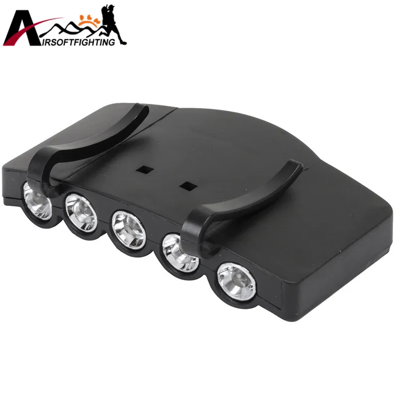 2pcs Bright 5 LED Hat Light Under the Brim Hunting Fishing Hands-free Headlamp with Two Lighting Modes Survival Kits | Спорт и