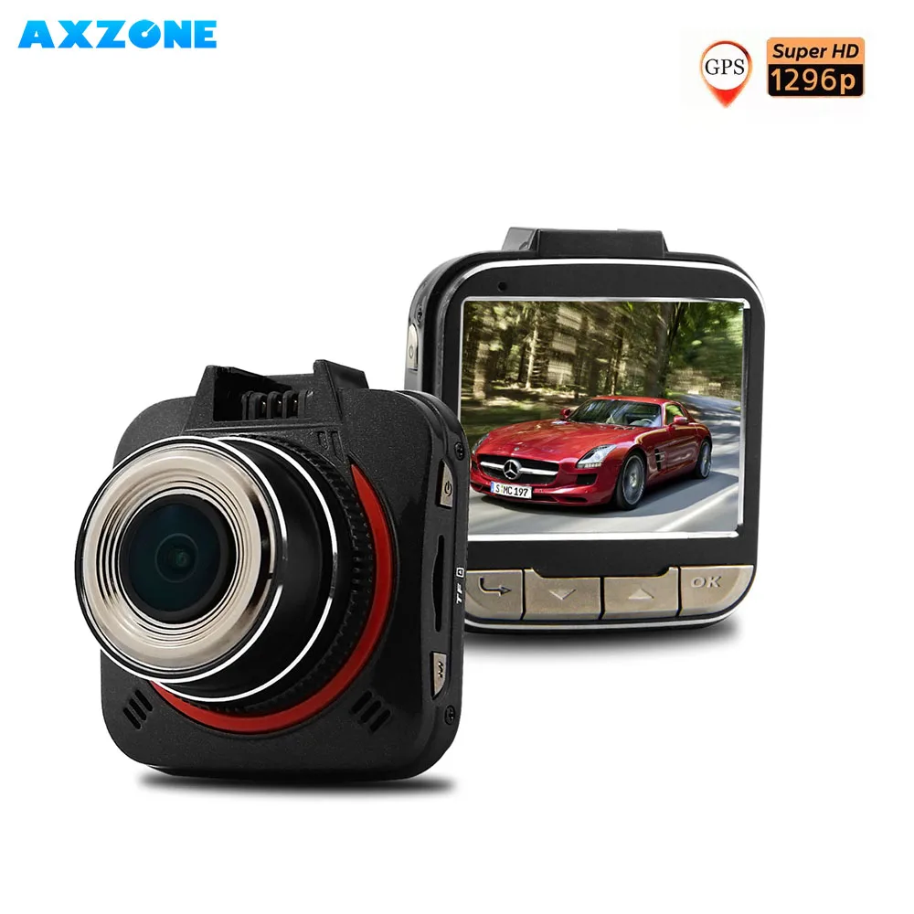 AXZONE D052 Автомобильный видеорегистратор супер HD 1296P gps Dvr с Ambarella A7LA50 ночного видения