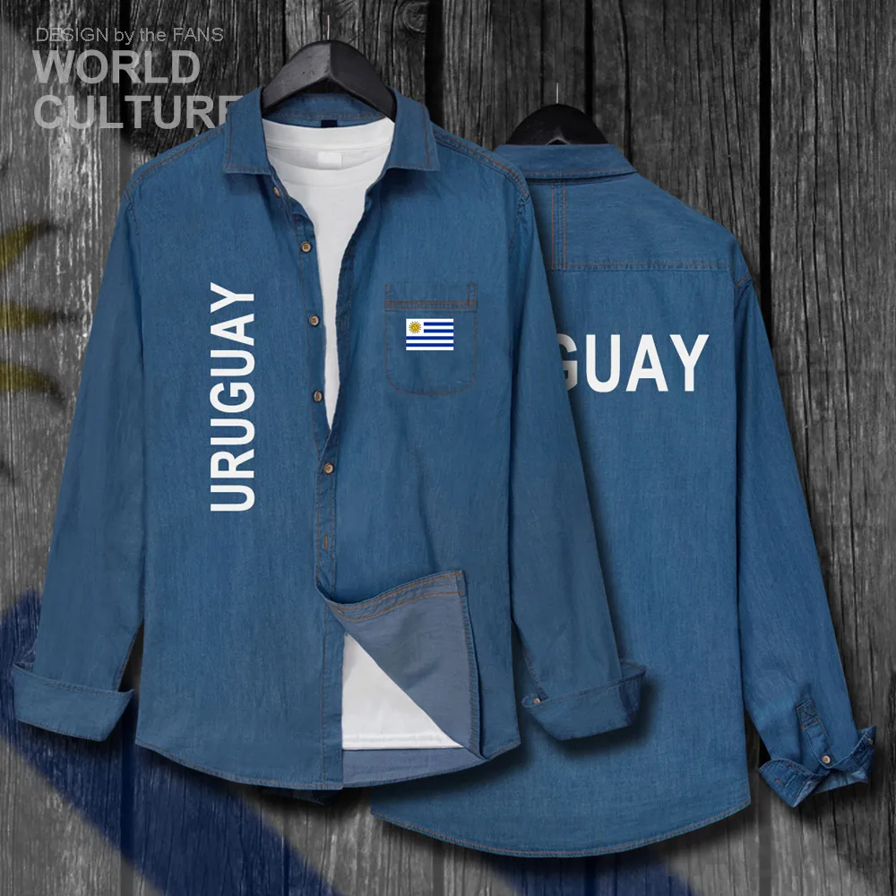 

Мужская модная одежда Uruguay Uruguayan URY UY, весенне-осенняя хлопковая новая джинсовая рубашка с отложным воротником, Ковбойское пальто с длинными ...