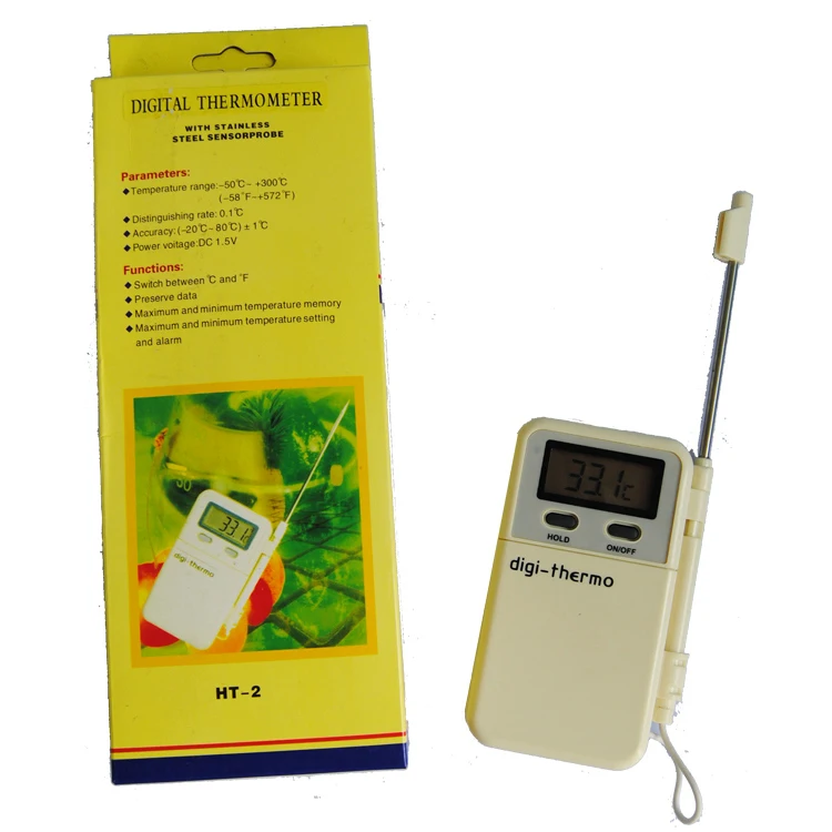Memory Alarm Function Kitchen Thermometer with Long Metal Pin | Дом и сад