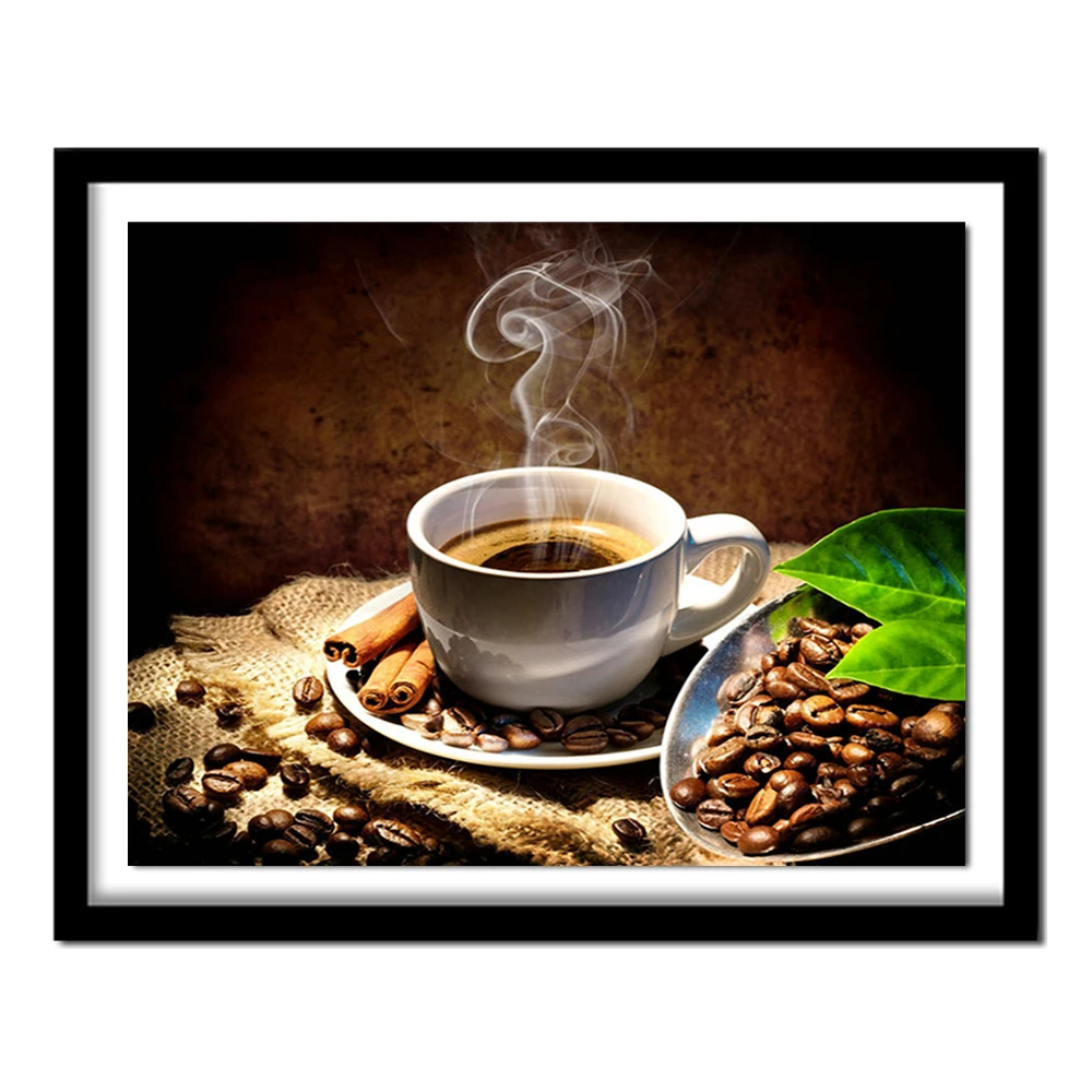 Кофейные зерна DIY Алмазная вышивка натюрморт кофе картина наборы для вышивки