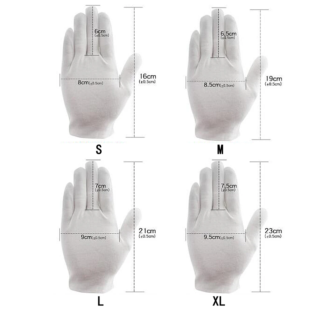 

Men Women Etiquette White Cotton Gloves Waiters/Drivers/Jewelry/Workers Mittens Breathable Etiquette Gloves Unisex Wholesale