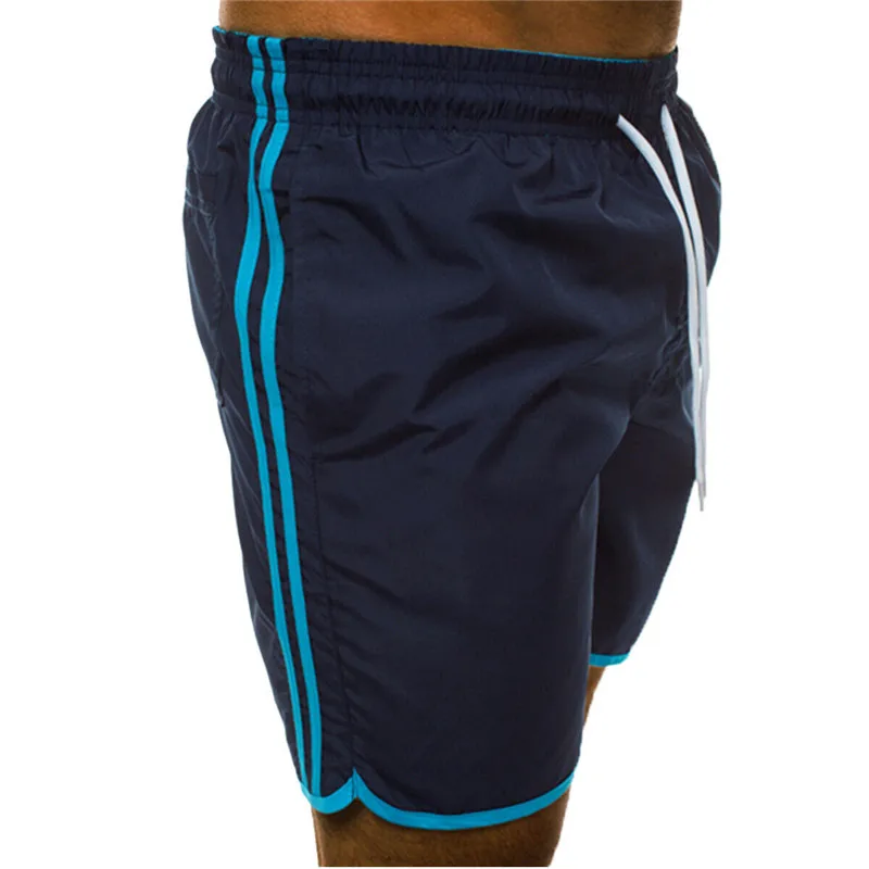Navy Blue Шорты для тренировок и упражнений, M-3XL, Мужская одежда для плавания, для бега, для бега, спортивные шорты, для тренажерного зала, для тренировок, для фитнеса - Цвет: Navy Blue