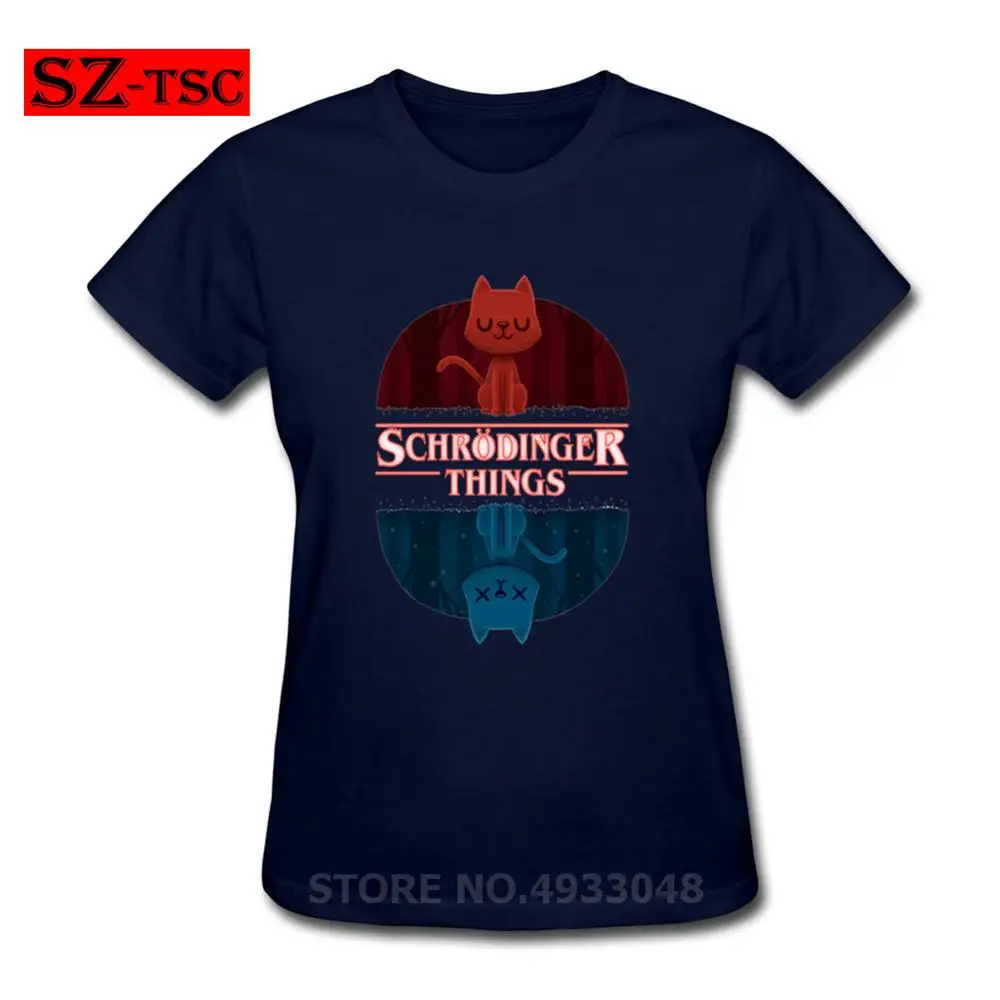 Летняя новая модная женская футболка с новым рисунком Schrodinger Cat Things Stranger Things Печатные Топы с короткими рукавами крутые футболки - Цвет: 8