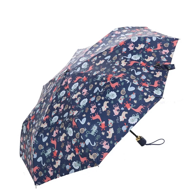 

Cute Cartoon Giraffe Automatic 3-Fold Umbrella Rain Sun Women Parasol Female Plegable Paraguas Mujer Guarda Chuva Sombrinha