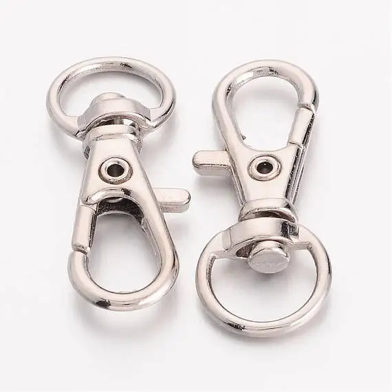 

Swivel Lobster Claw Clasps Swivel Snap Hook , Key Hook, Silver, Set of 60