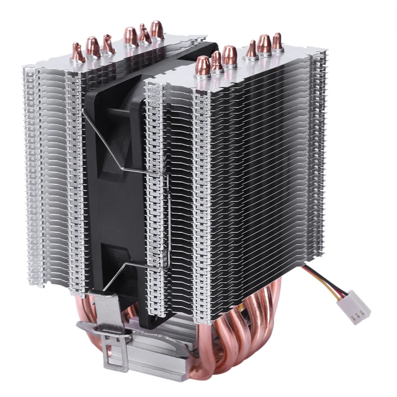 Lanshuo 6 Heat Pipe 3 Wire With Light Single Fan Cpu Radiator Cooler Sink For Intel Lga 1155/1156/1366 Si |