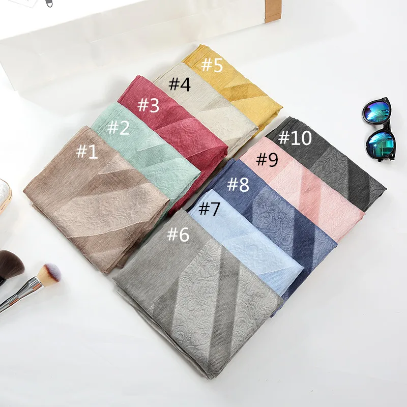 

NEW plain flower scarf hijab dyeing embossing ifashion women scarves and shawls brand soft muffler solid islamic hijabs