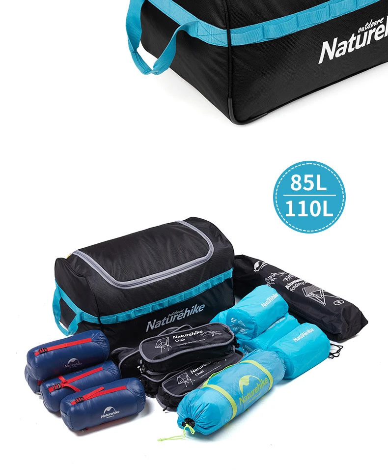Naturehike 85L 110L Foldable Wheeled Travel Luggage Suitcase Storage Bag Tourism Waterproof Foldable Rolling Luggage Bags NH18X0