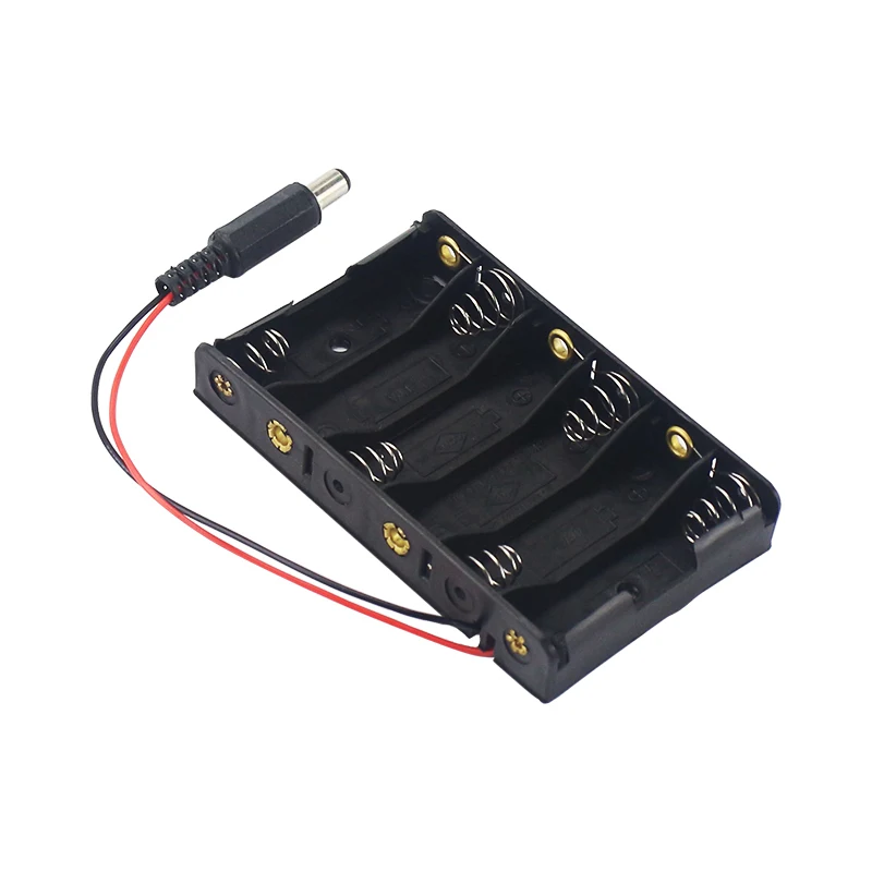 New Arrival 6 x AA Battery Case with DC2.1 Power Jack ABS Plastic Box Holder for UNO R3 Bank | Компьютеры и офис