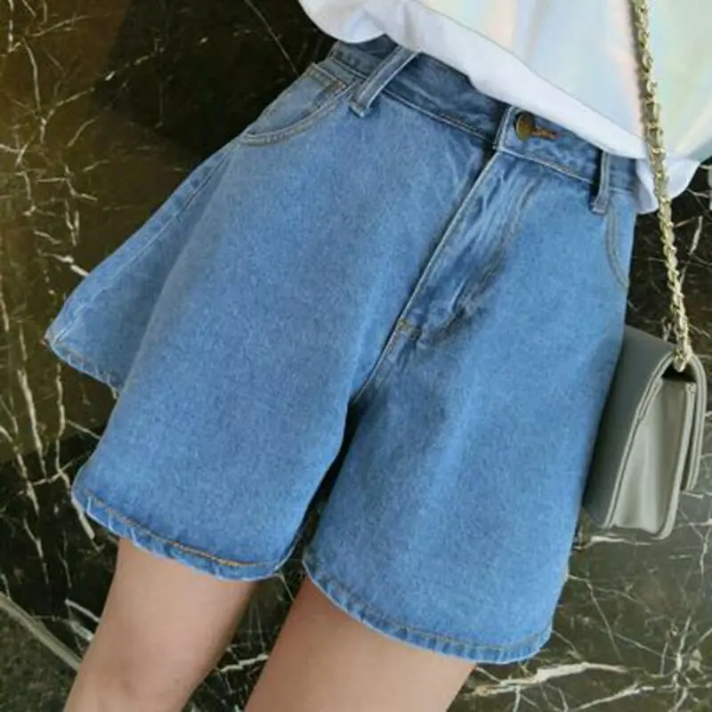 Женские джинсовые шорты с высокой талией летние свободные