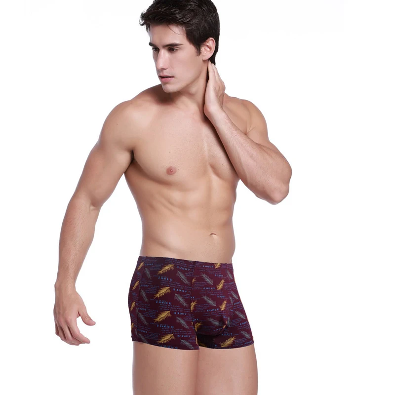 CR Men Boxers Modal Underwear 4pcs/lot Gift Box Summer Antibacterial Comfortable Breathable Plus Size Print Brand AU330 | Мужская одежда