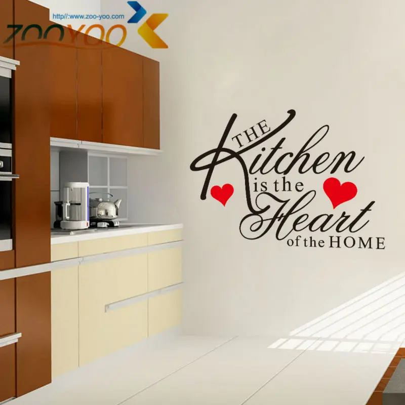 

''The kitchen is the heart of the home'' Quote Vinyl Art Wall Stickers Mural kitchen decor waterproof tile wall stickers