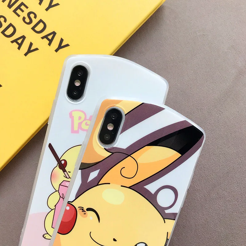 Для iPhone 7 8 plus X 10 Pikachue TPU мобильный телефон чехол для 6 6S XR XS MAX мягкий IMD силиконовый