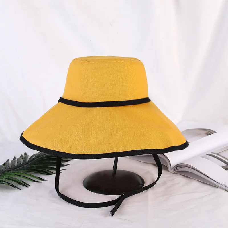 Шляпа с широкими полями от солнца Fedora однотонная ветрозащитная Панама покрытием