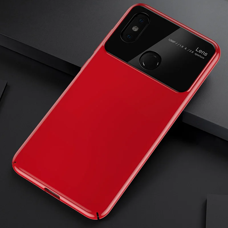 KUULAA Для Xiaomi Mi8 раскошное зеркальное стеклянное чехло для телефона mi 8 Explorer сверхтонкая противоударная задняя крышка для Xiaomi Mi8 SE PC чехла - Цвет: Red