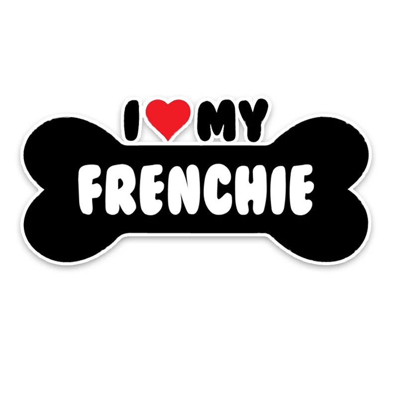 YJZT 15*7 1 см I Heart My Frenchie бульдог Bone ПВХ автомобильный бампер наклейки для автомобиля