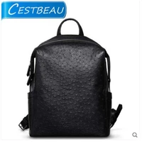 cestbeau2019 new ostrich leather backpack with large leather capacity travel bag casual for men and women