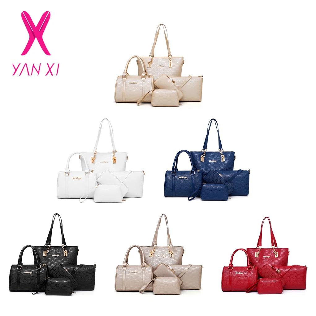 YANXI 2019 Роскошные Брендовые женские сумки из натуральной кожи 5 шт./компл.
