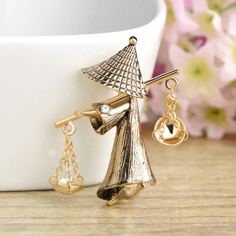 Blucome специальный дизайн рисунок Выберите форму нагрузки броши золотого цвета