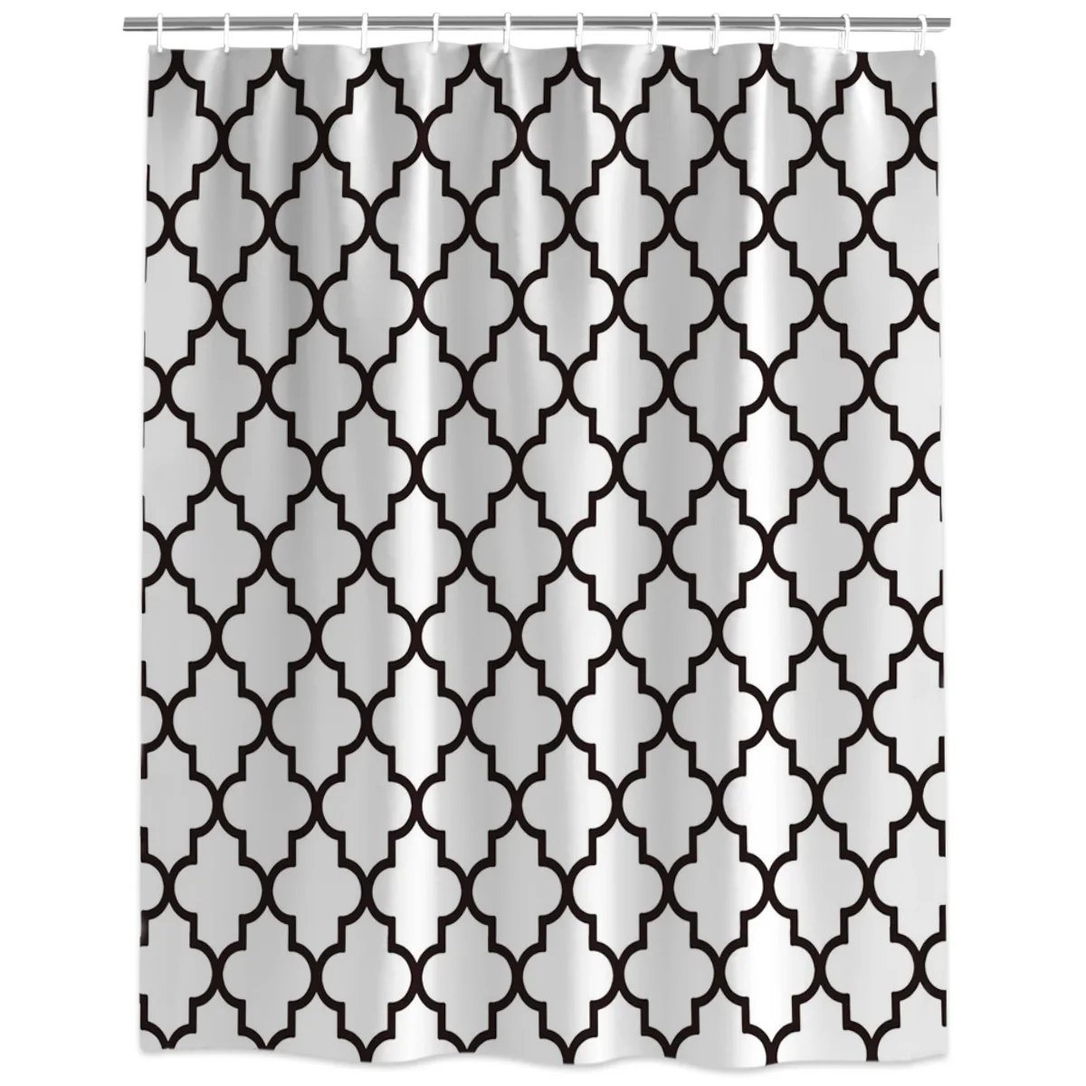 Классическая белая и черная Геометрическая занавеска для душа декоративная
