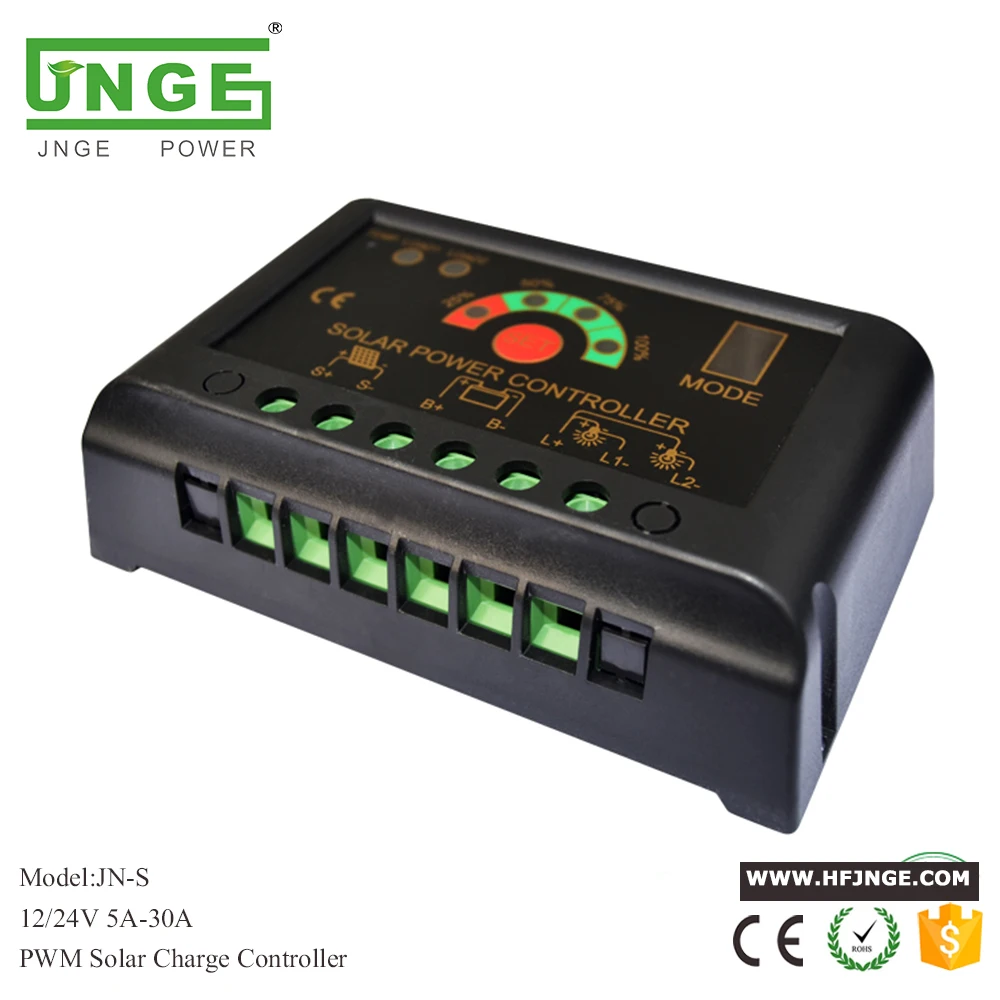 Контроллер заряда солнечной батареи JNGE Power 12/24 в автоматический 20 А светодиодный