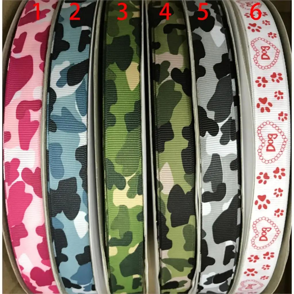 Crazy Discount 100Yds 5/8 мм "16 мм Красочные камуфляж точка след печатных Grosgrain лента для ремесел, декорации вечеринки, подарочная упаковка