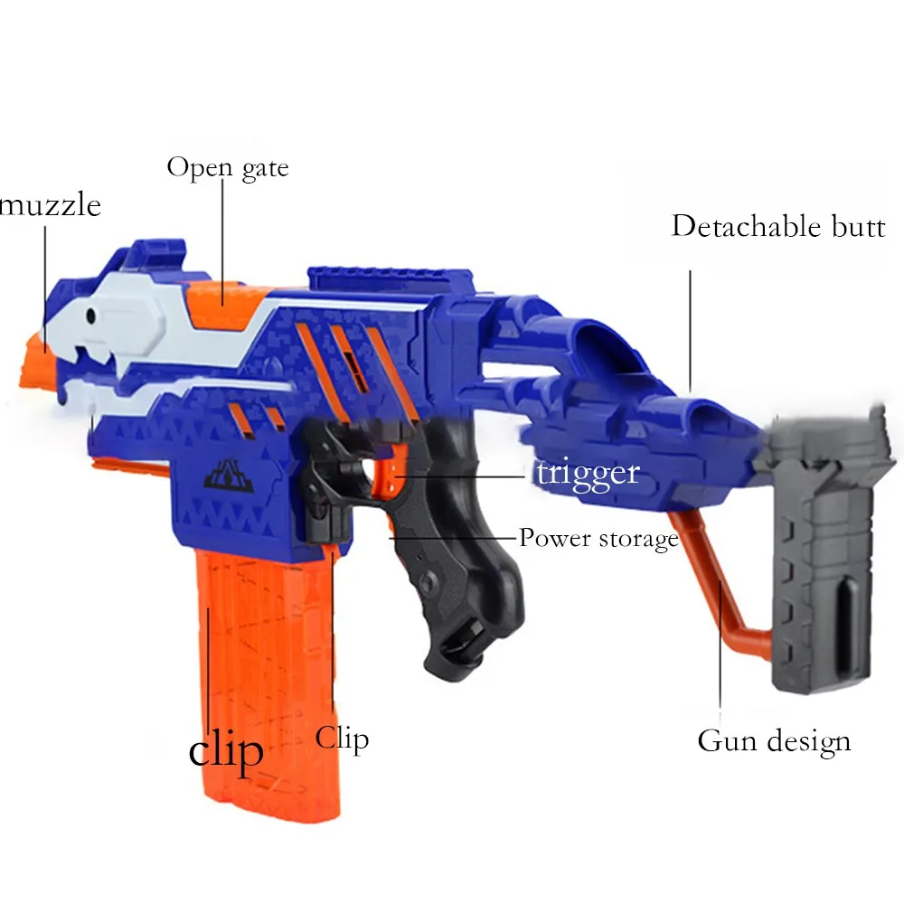 Быстрая мягкий пулевидный пистолет костюм для стрельбы для Nerf пули игрушечный пистолет электрическая Дротика бластерный игрушечный пистолет детский подарок с батареей/зарядным устройством