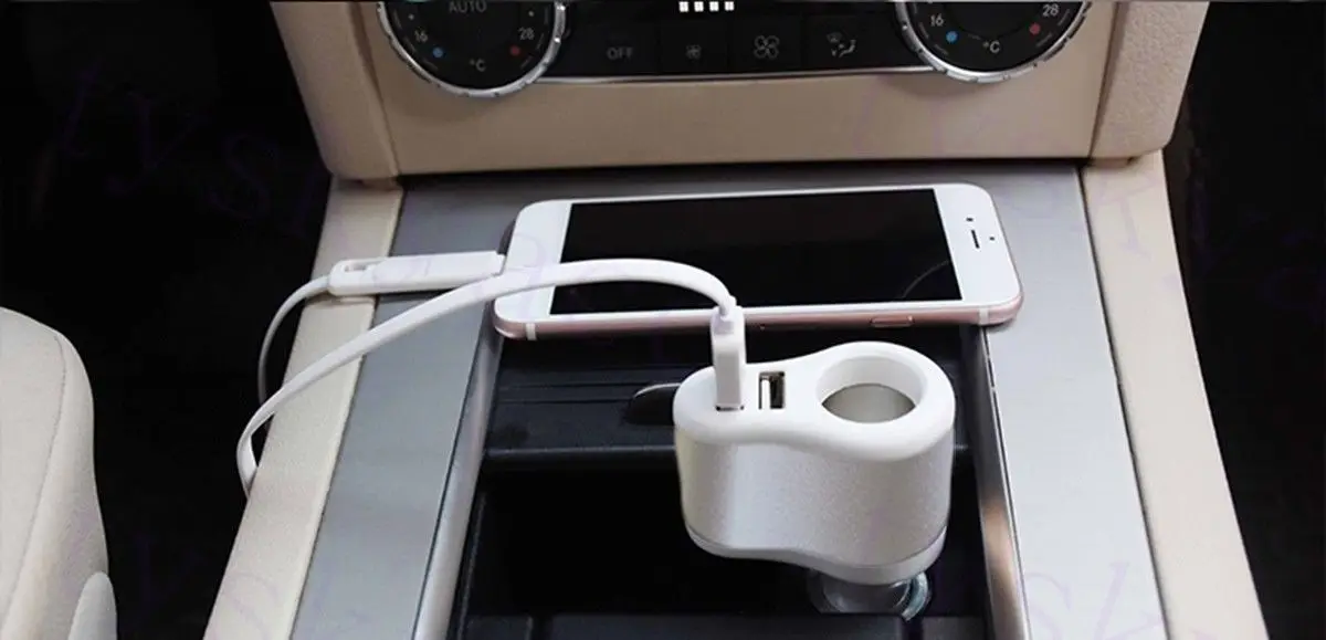 2 usb порта автомобильное быстрое зарядное устройство прикуриватель для телефона