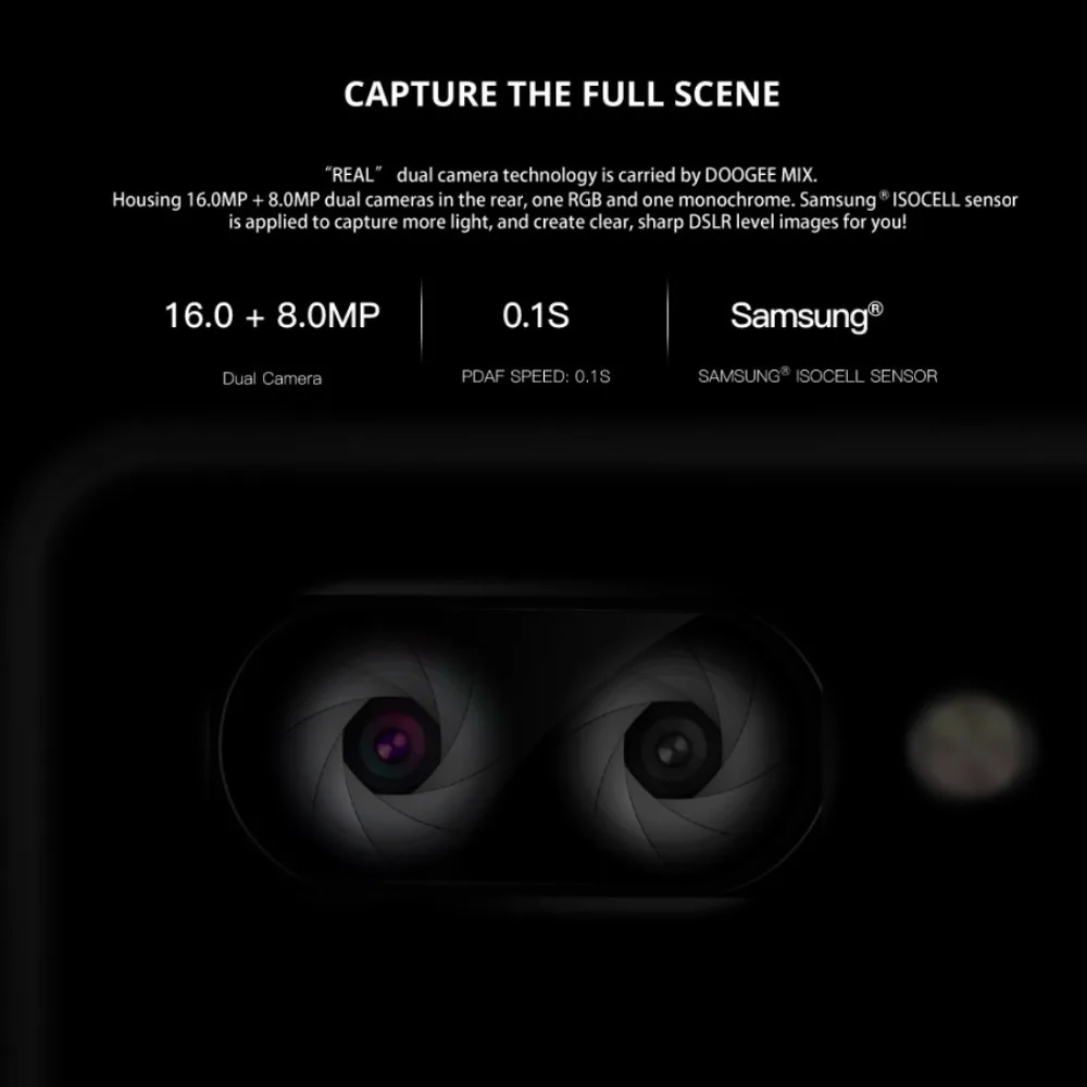 Doogee Mix 5.5 дюймов HD helio P25 смартфон Octa core 4 ГБ Оперативная память 64 Встроенная 8MP + 16mp