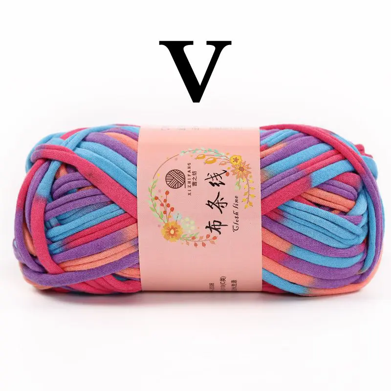 V 100 г, для дома, красочные, сделай сам, вязаная крючком ткань, ковры, пряжа, хлопок, шерсть, вязание, пункт, ручная вязка, толстая вязаная корзина, одеяло - Цвет: V
