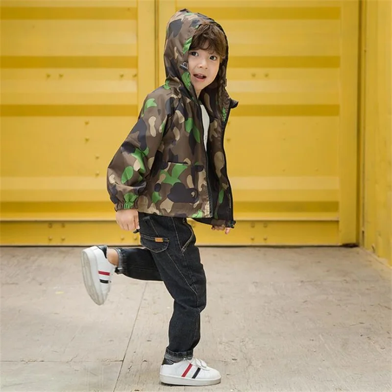 Children Outerwear hooded baby Boys jacket Fashion camouflage color Jackets kids Coats Windproof spring autumn Tops for kid 2-6Y | Детская