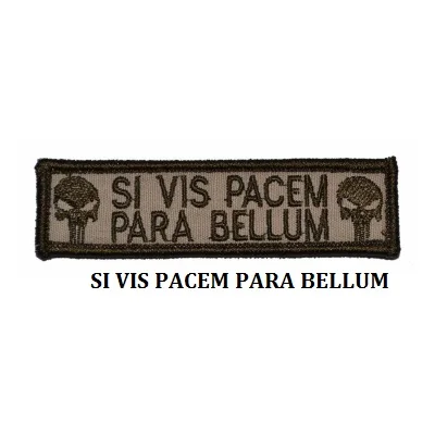 Вышивка значок Каратель Череп SI VIS PACEM PARA BELLUM военные вышитые значки Тактический Патч для верхней одежды кепки сумка - Цвет: Khaki  SI VIS