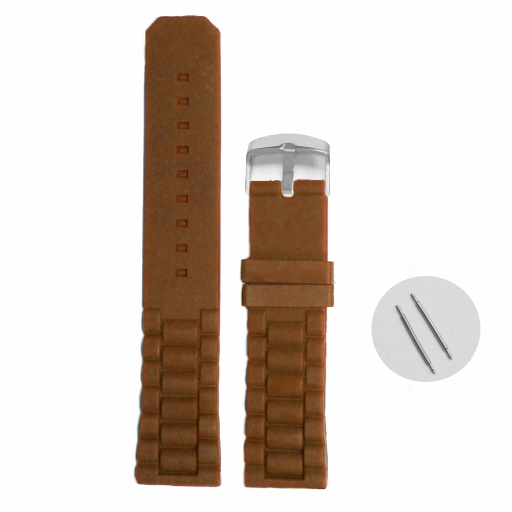 22 мм хороший вкус коричневый силиконовый желе резиновый унисекс ремешок для