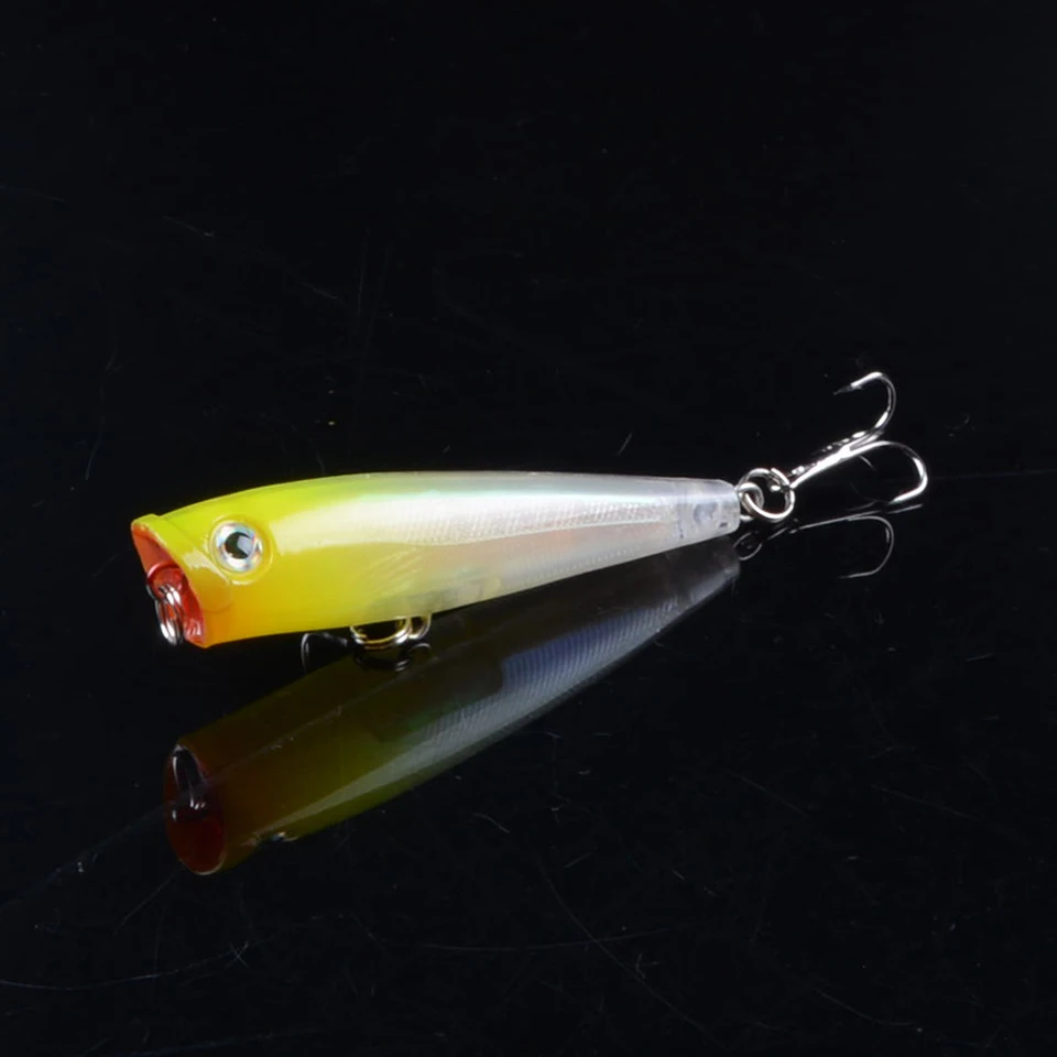 

Поппер, воблер, 1 шт., с крючками 6 #, 6,5 см, 6,5 г, плавающий кренкбейт, искусственная приманка, Поппер, рыба, карп, щука, объемные глаза