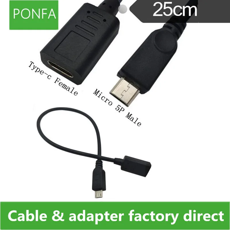 Micro USB 2 0 папа к C 3 1 Type Женский удлинитель для Mac book Tablet мобильного телефона|Кабели