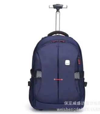 blue 19 inch Weishengda, Оксфорд, Мужской Дорожный Рюкзак-тележка Сумка на колесиках, сумки на колесиках, женские рюкзаки, деловая сумка, чемодан на колесиках - Цвет: blue 19 inch