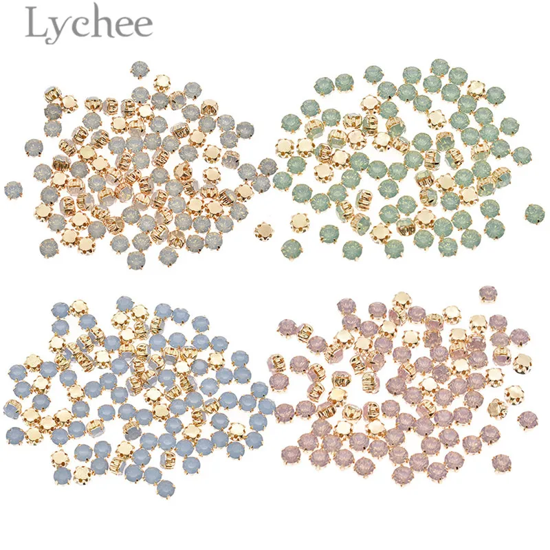 Lychee Life 6 мм опал Красочные Стразы для шитья с кристаллами DIY швейный материал