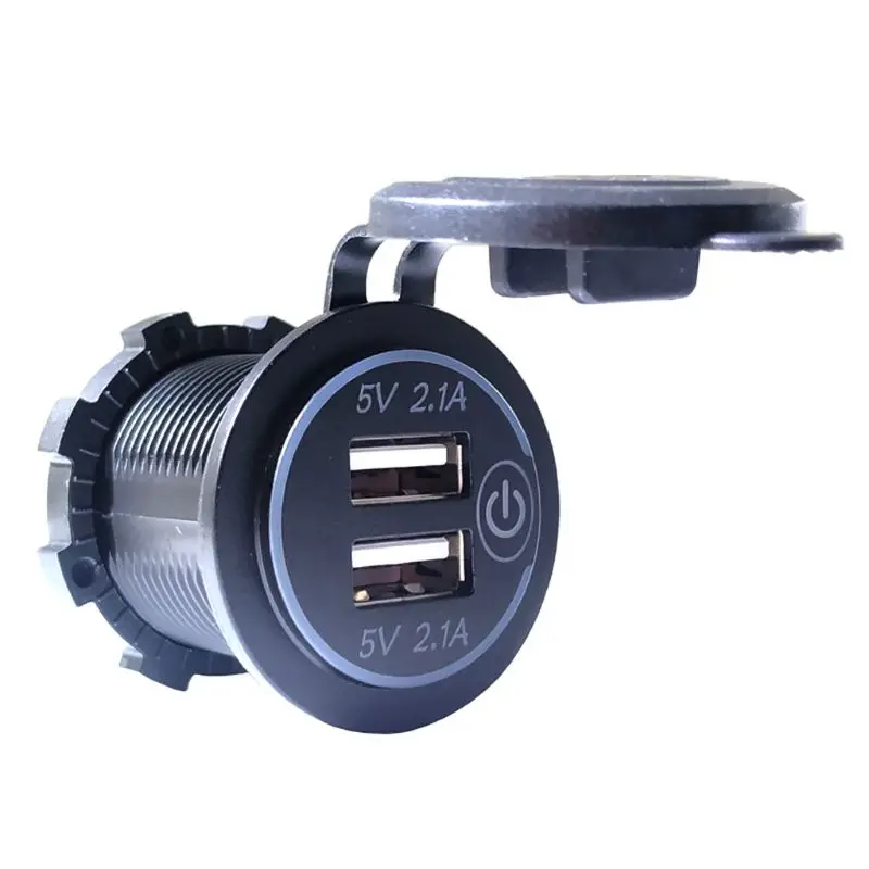 12V 24V двойной USB 2.1A светодиодный адаптер для автомобильного зарядного устройства