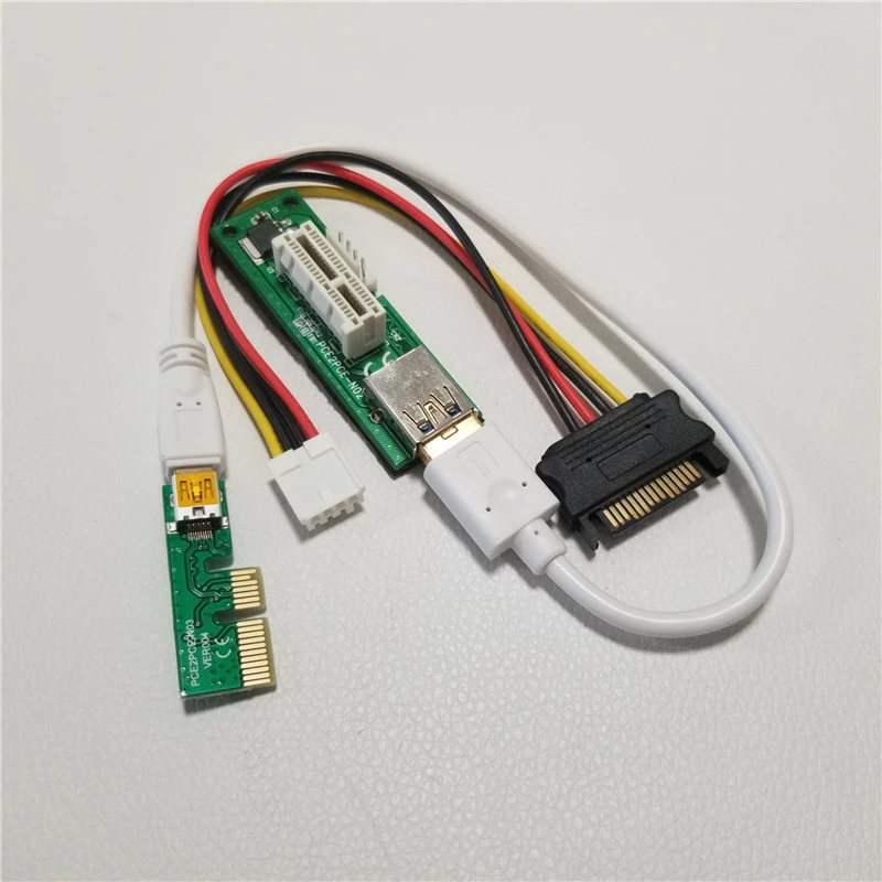 Карта адаптера под углом 90 градусов переходная карта PCIE X1 с usb кабелем Sata и