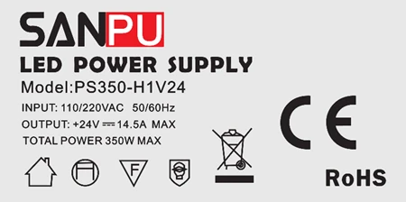 SANPU SMPS 24V DC импульсный источник питания 350W 14A постоянное напряжение одиночный выход AC/DC трансформатор драйвер Крытый для светодиодов 280W