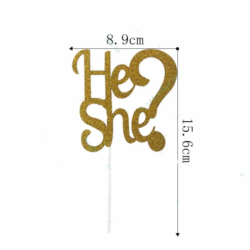

Ynaayu 1pcs She Or He Cake Topper Birhtday Cake Topper Party Decoration Gold Topper Cake Toppers For Party