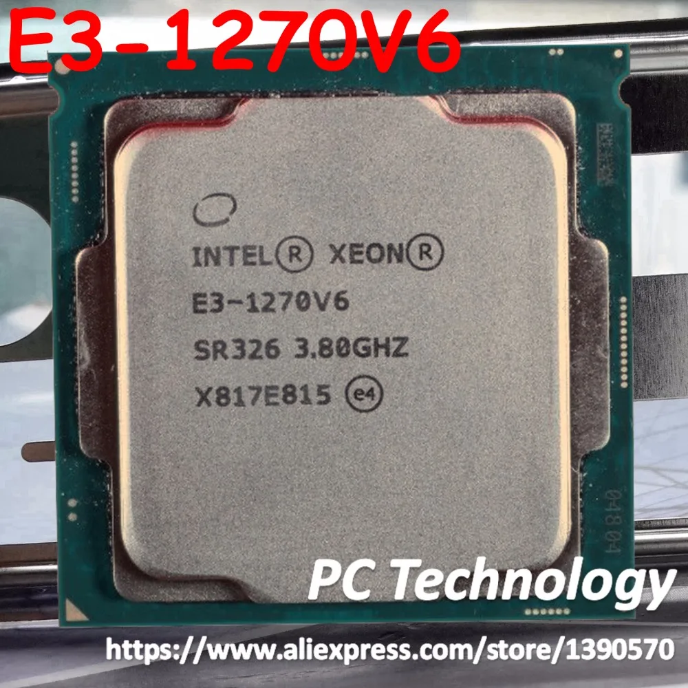 Оригинальный процессор Intel Xeon 3 80 ГГц четырехъядерный 8 Мб 1270 V6 LGA1151 14 нм 72 Вт E3 1270V6