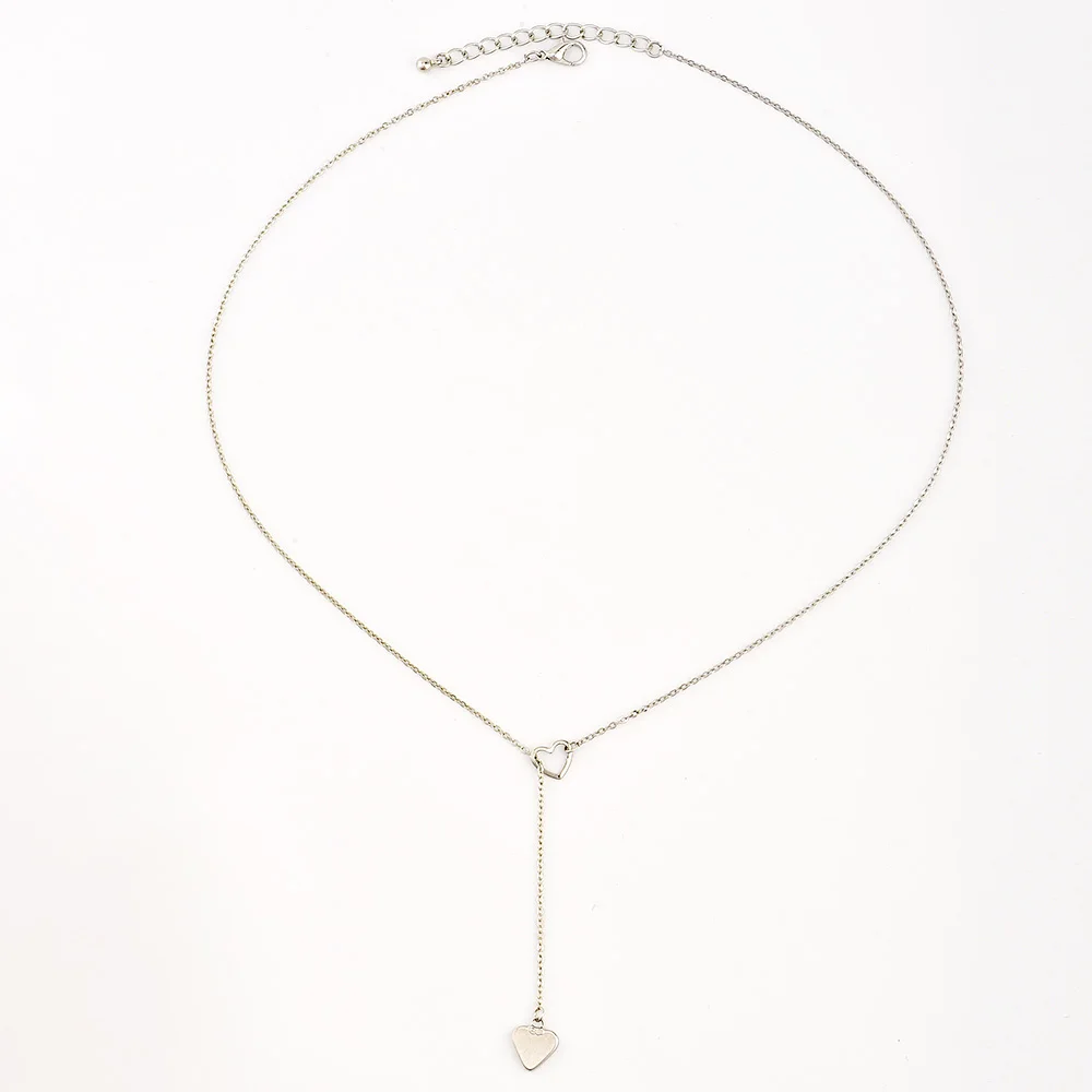 Женское короткое ожерелье с подвеской минималистичное из цинкового сплава двумя