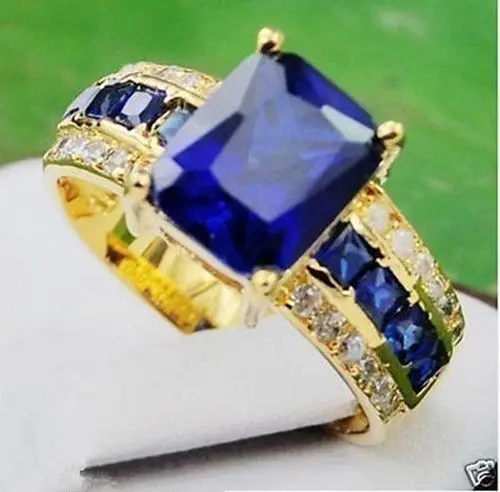 Бесплатная доставка&gt &gt&gt&gt модные ювелирные изделия с желтой позолотой|blue crystal