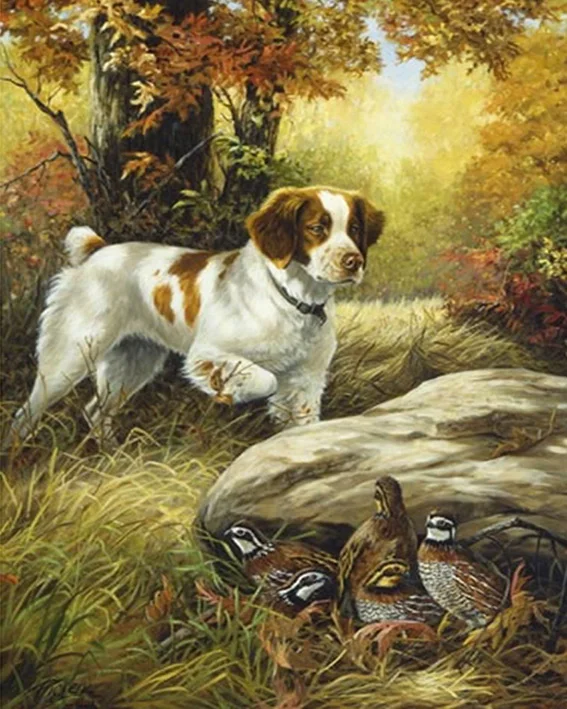 

5D Diy Diamond Painting Dog Diamond Embroidery Hound And Bird Mosaic Drawings Woods Animal World A Picture Of Rhinestones